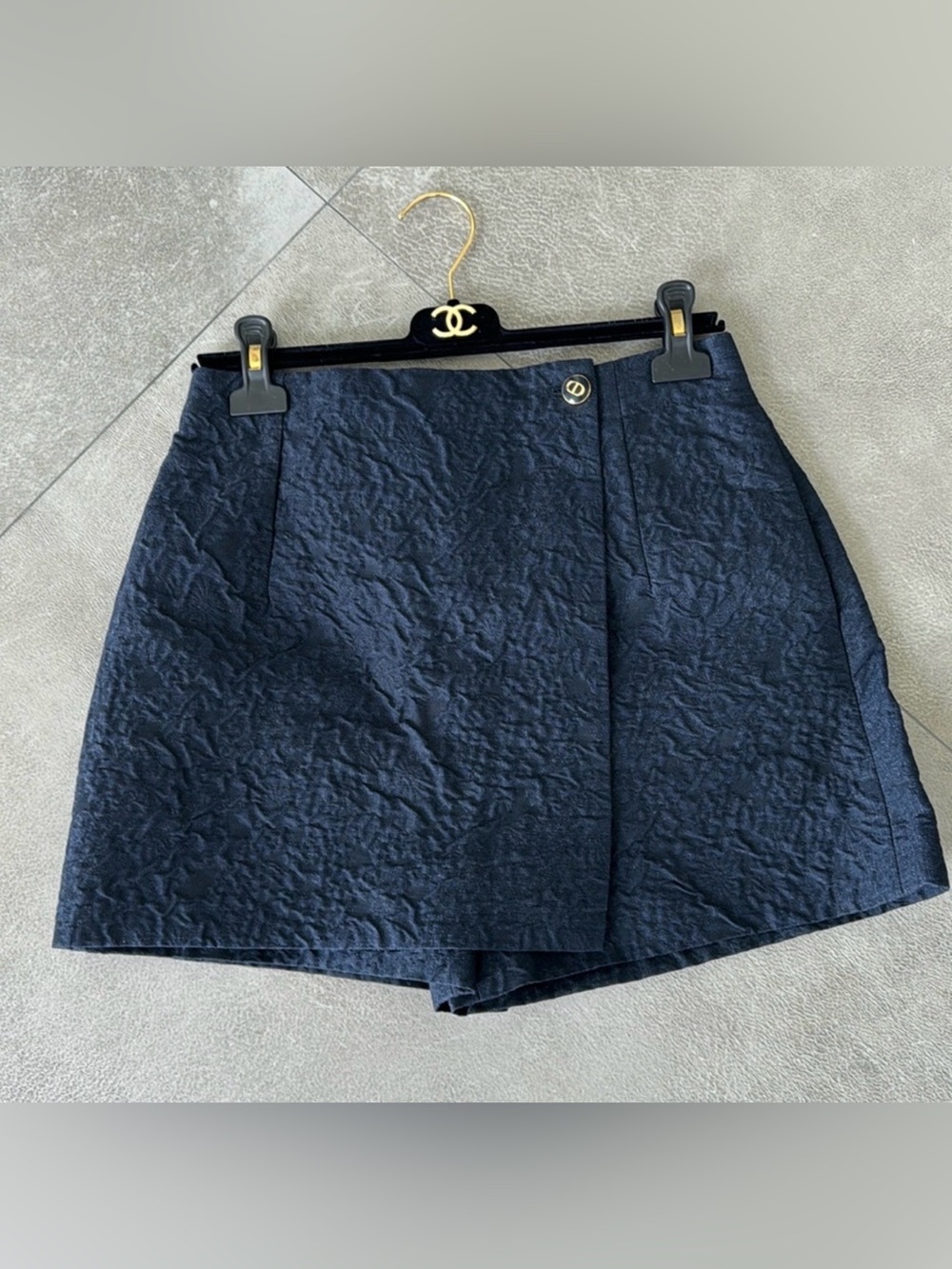 Dior Textured Navy Women's Skort Shorts